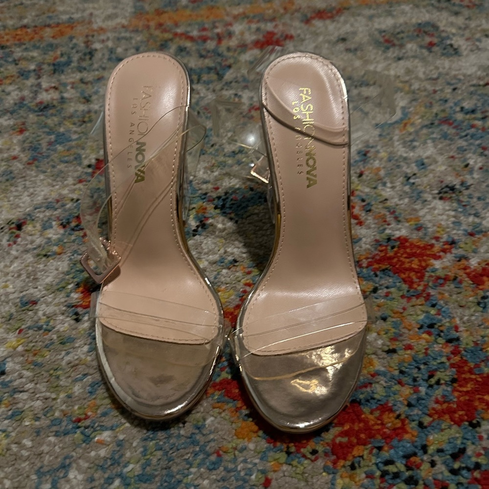 Clear block heels
